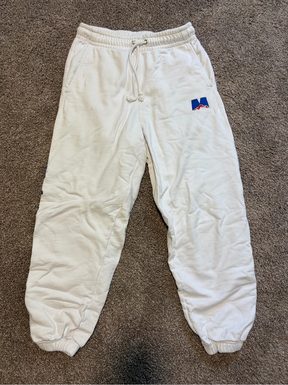 Malbon Golf & Ski White Sweatpants — Size Small